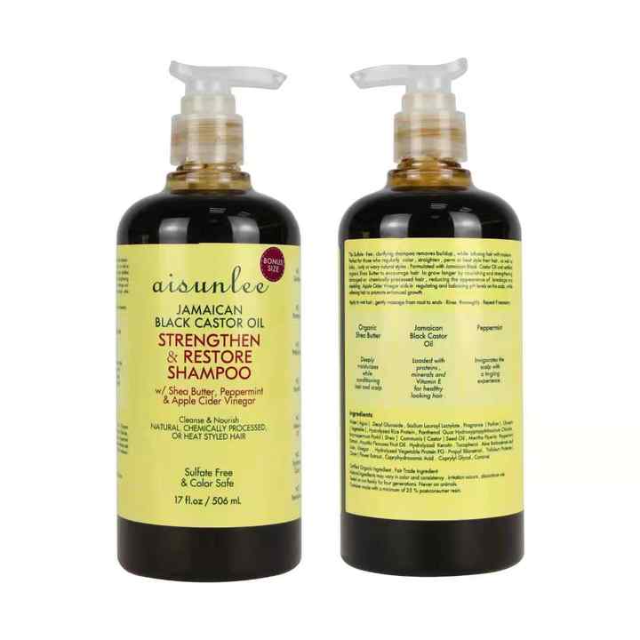 Natural Bar Damaged Care Products Black Caster Oil Ingredients Shampoo and Conditioner Hair Care Set for Dry Hair Sets