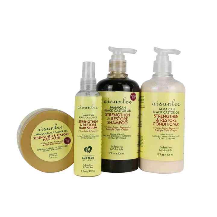 Natural Bar Damaged Care Products Black Caster Oil Ingredients Shampoo and Conditioner Hair Care Set for Dry Hair Sets